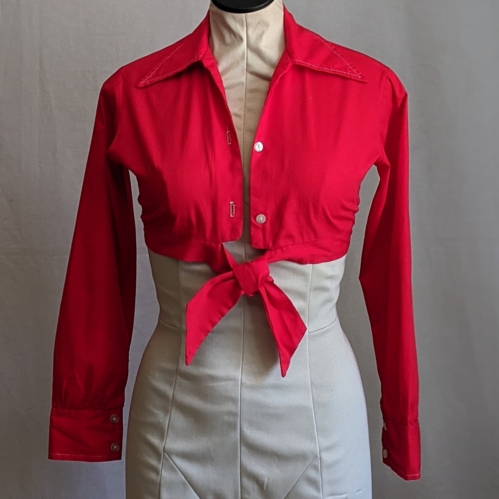 70's Red Crop Top